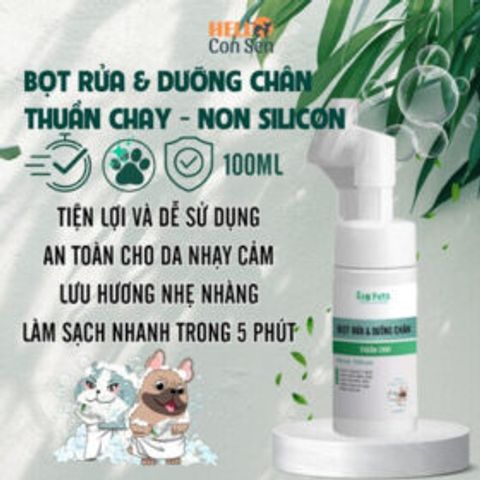 Bọt Rửa Chân Cho Chó Mèo Ecopets 100ml - Diệt Khuẩn, Khử Mùi, Bảo Vệ Đệm Chân Thú Cưng An Toàn và Hiệu Quả